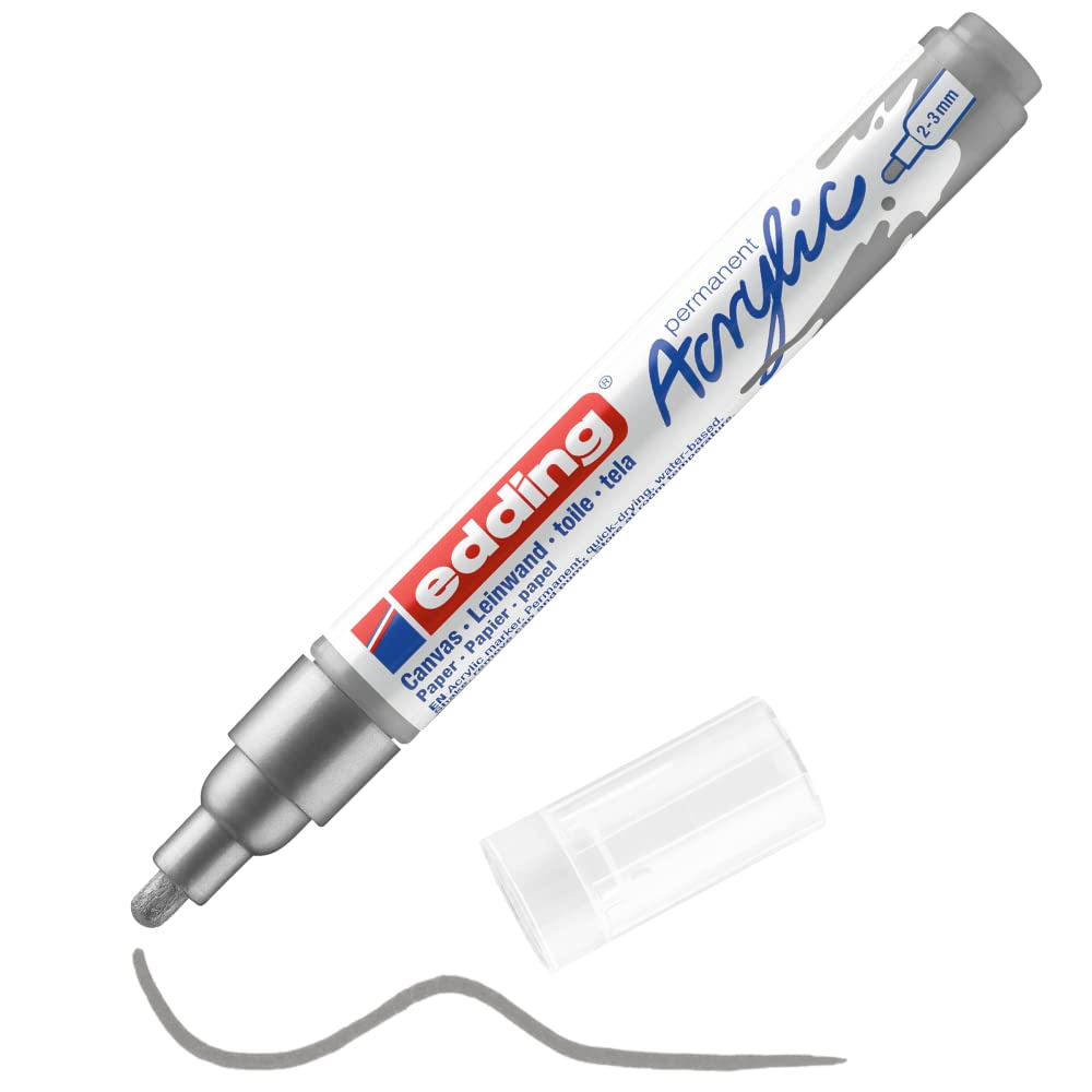 MARCADOR EDDING ACRYLIC 2-3mm PLATA 61-E-5100-923