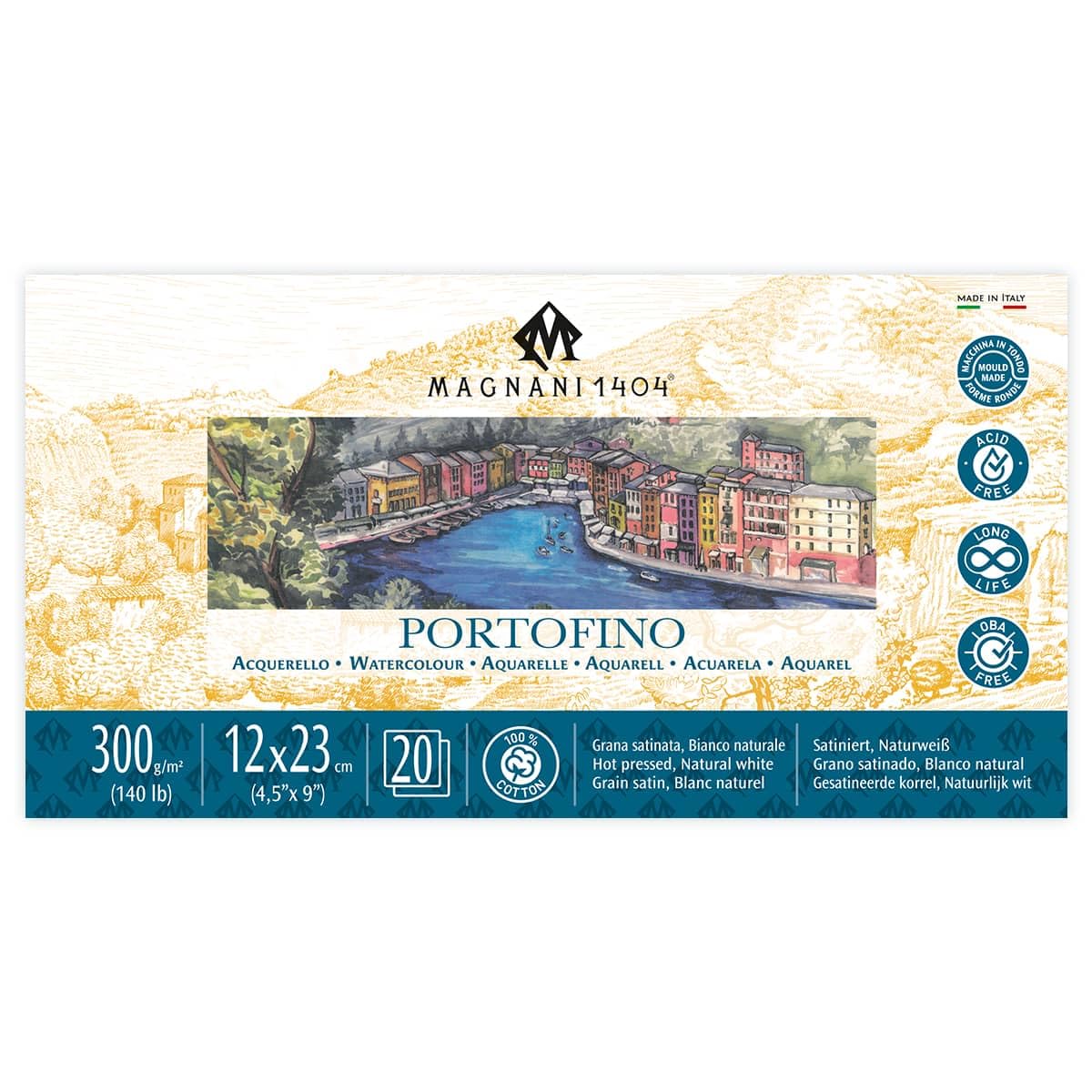 BLOCK MAGNANI ACUARELA PORTOFINO HP 12X23cm 300g 20H 100% alg. 571230