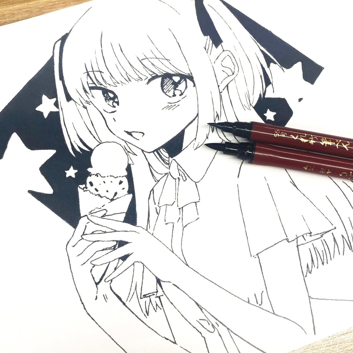 MARCADOR  KURETAKE NIHON DATE KABURA BRUSH PEN DOBLE PUNTA NO. 55 DF150-55B 744055